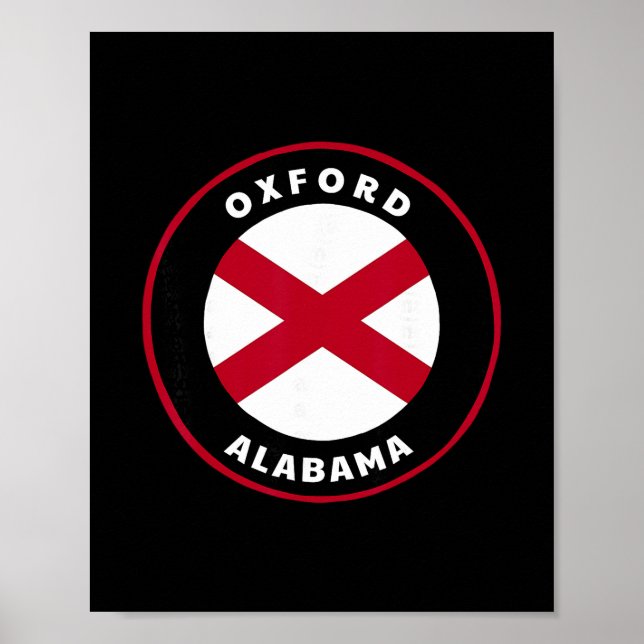 Poster Oxford Alama Al State Flag Dge Vacation  (Frente)