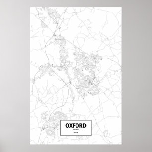 Póster Oxford, England (black on white)