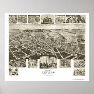 Póster Oxford, mapa panorâmico do PA - 1907