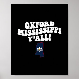 Poster Oxford Mississippi Y'all Ms Férias Sulistas