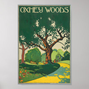 Poster Oxhey Woods, Viagens vintage de Hertfordshire
