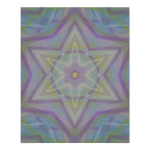 Póster P32C Colorido Abstrato Única Mandala Estrela
