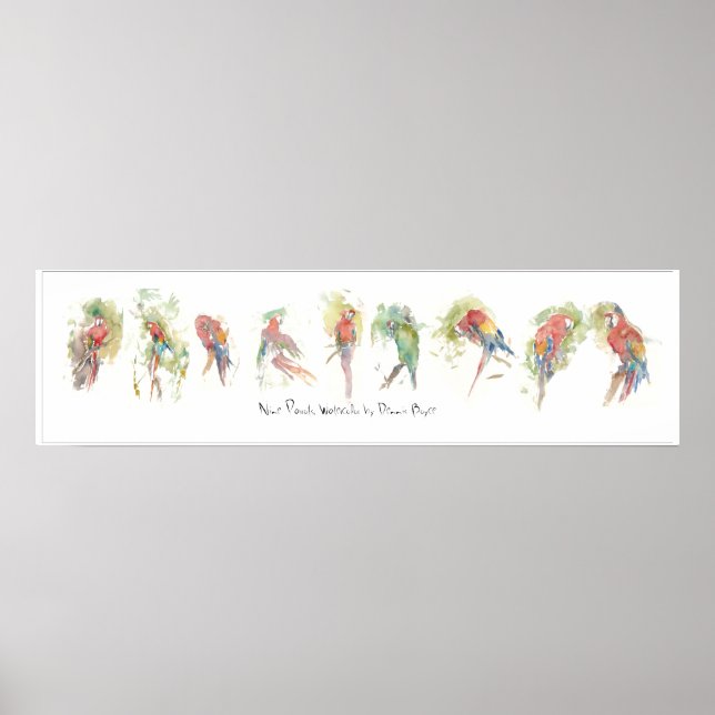 Poster P3, Nove partes, Watercolor de Dennis Boyce (Frente)