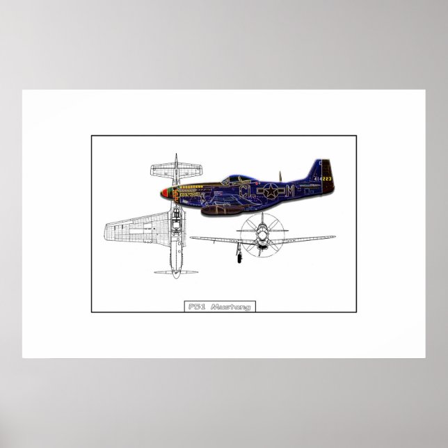 Poster P51 Mustang (Frente)