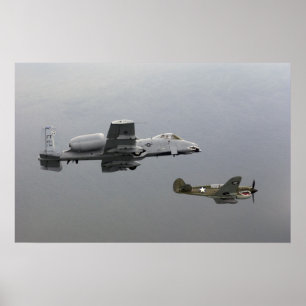 Póster P-40 Tomahawk e A-10 Warthog