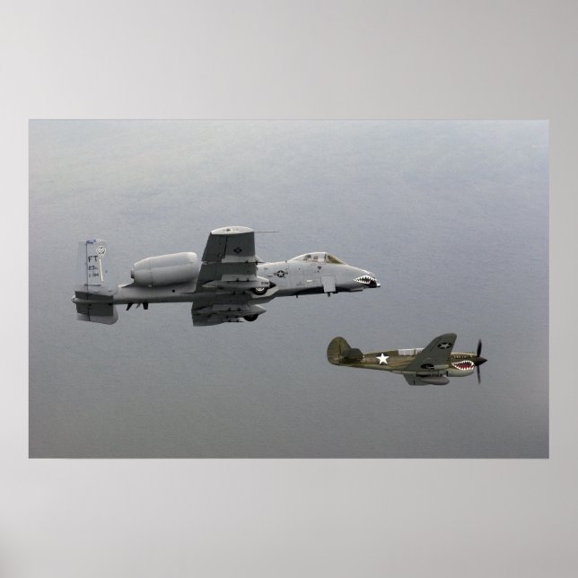 Póster P-40 Tomahawk e A-10 Warthog (Frente)