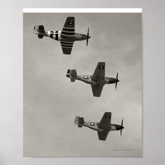 Póster P-51 B e P51D Mustang (Frente)