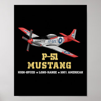 Poster P-51 Bombardeiro Da Primeira Guerra Mundial De Mus