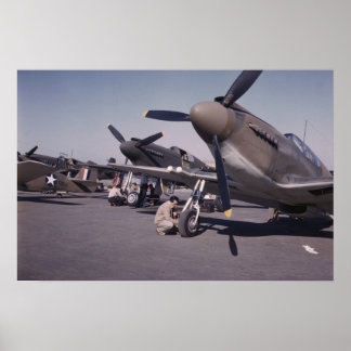 Poster P-51 Mustang Cartaz de Foto Antiga | 1942