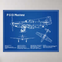 P-51D Mustang - Airplane Blueprint AD