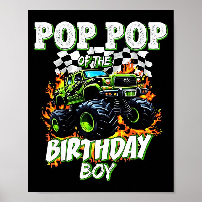 Poster P P Of The Birthday Boy Monster Truck Birthday Kid (Frente)