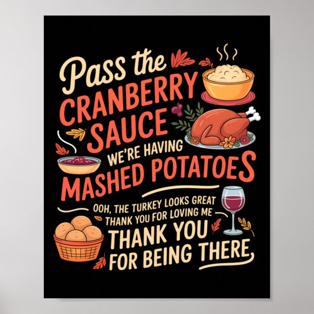 Poster P The Cranberry Sauce Funny Thanksgiving Long Slee (Frente)