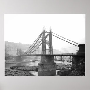 Póster Pa 1900 de Pittsburgh da ponte de Pointe.