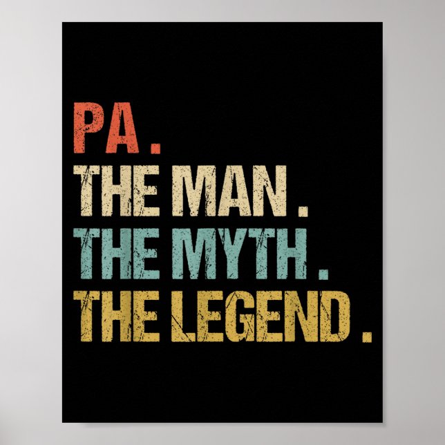 Poster Pa The Man Myth Legend Shirt Funny Father Dad Chri (Frente)