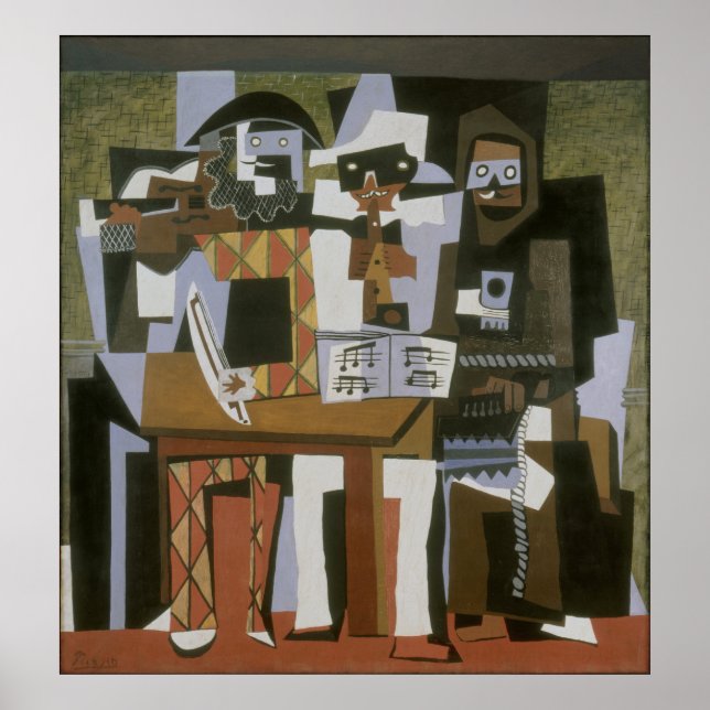 Poster Pablo Picasso - Os Três Músicos (Frente)