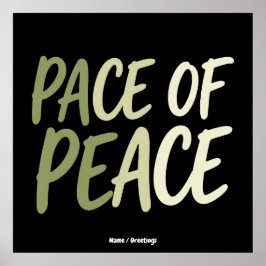 Poster Pace of Peace Green Slow Living Mindfulness Mantra