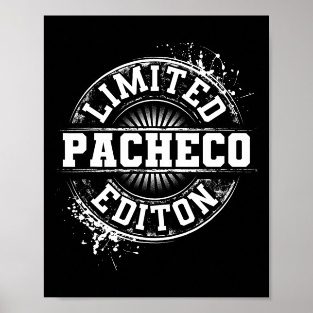 Poster Pacheco Funny Surname Family Tree Birthday (Frente)