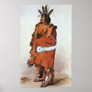 Poster Pachtuwa-Chta, Retrato do Guerreiro Arikara por Bo