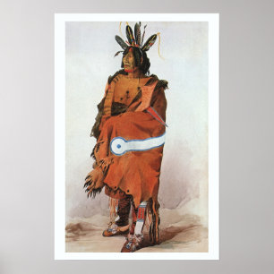 Poster Pachtuwa-Chta, Retrato do Guerreiro Arikara por Bo