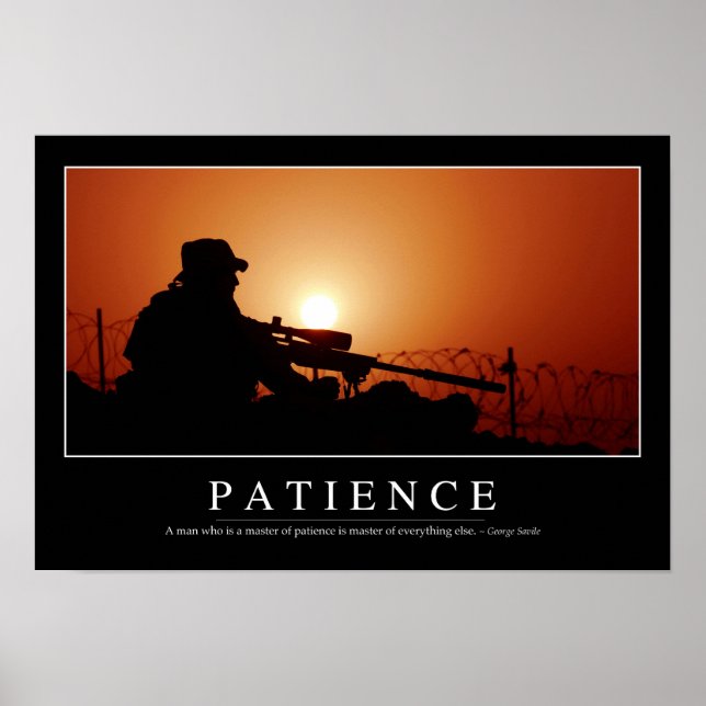 Poster Paciência: Citação Inspiracional (Frente)