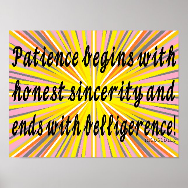 Poster Paciência começa e termina com (Frente)