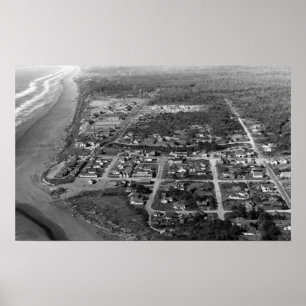 Poster Pacific Beach, WA - Aerial View Photograph