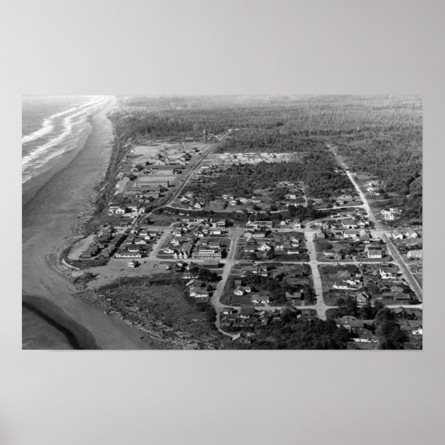 Poster Pacific Beach, WA - Fotografia aérea (Frente)