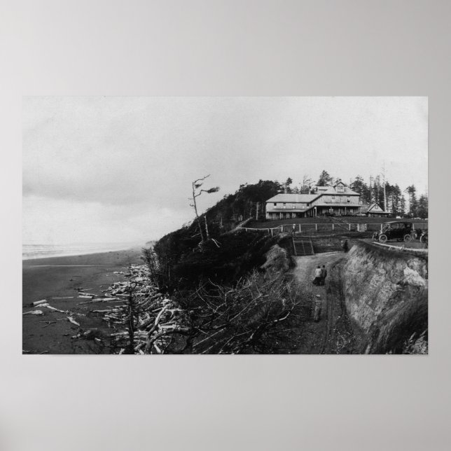 Póster Pacific Beach, WA - Pacific Beach Hotel and Old (Frente)