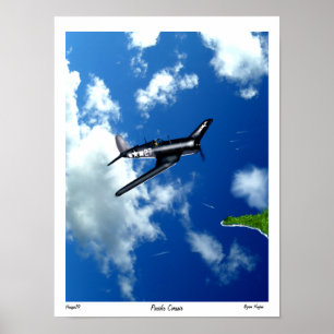 Póster Pacific Corsair sobre Saipan.