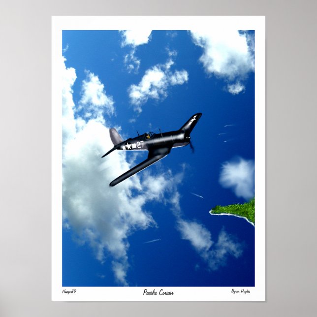 Póster Pacific Corsair sobre Saipan. (Frente)