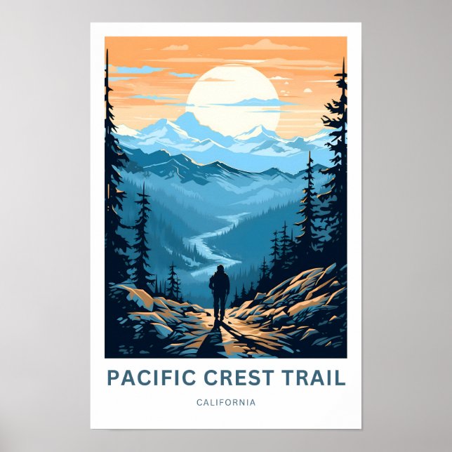 Poster Pacific Crest Trail Viagem da Califórnia (Frente)