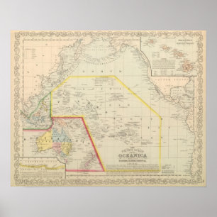 Póster Pacific Ocean including Oceania