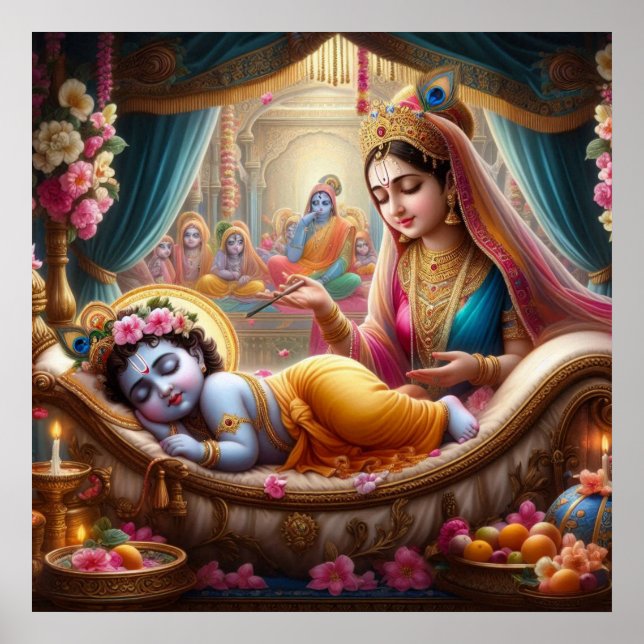 Poster Pacífico Bala Krishna Étnico Quente Berço (Frente)
