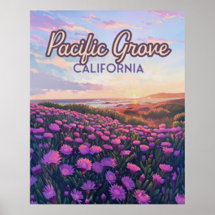 Poster Pacífico Grove California Monterey Magic Purple