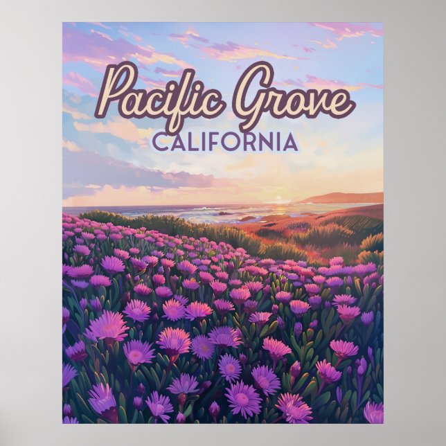 Poster Pacífico Grove California Monterey Magic Purple (Frente)