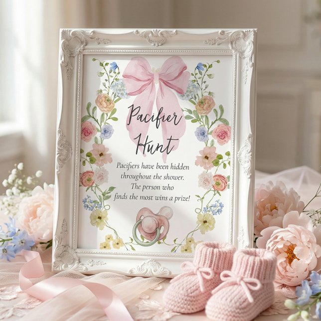 Poster Pacifier Hunt Baby Shower Game Sign (Criador carregado)