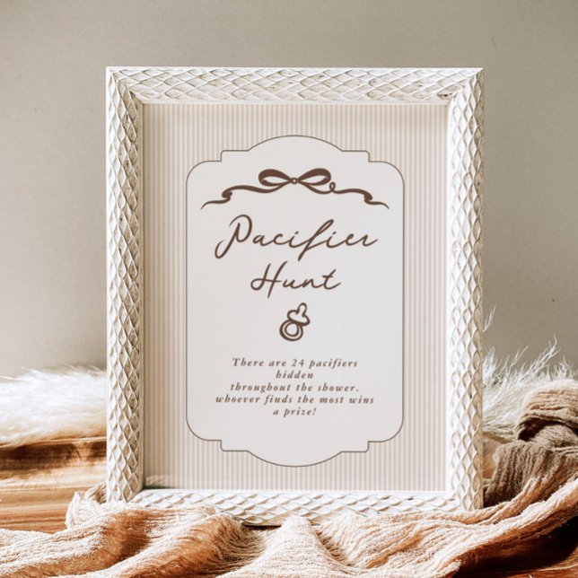 Poster Pacifier Hunt Bebe Cafe Hand drawn Genmder neutral (Criador carregado)