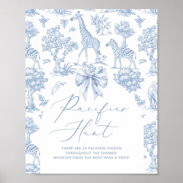 Poster Pacifier Hunt Toile de Jouy Safari animals (Frente)