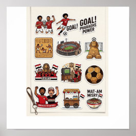 Poster Pacote de Adesivos do Dia de Jogo de Futebol Egípc