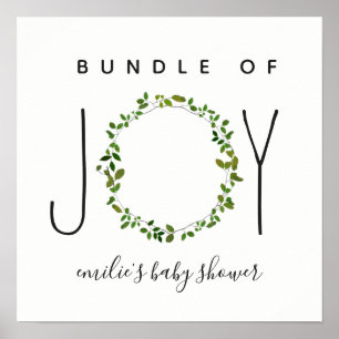Poster Pacote De Joy Green Wreath Chá de fraldas