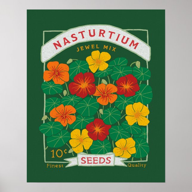 Poster Pacote de Semente do Flor Nasturtium (Verde) (Frente)