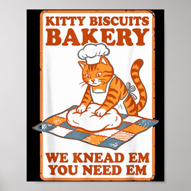 Poster Padaria de biscoitos de gatinho gato engraçado ama (Frente)