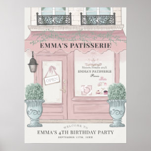 Poster Padaria Francesa Patisserie Rosa Boas Vindas Anive