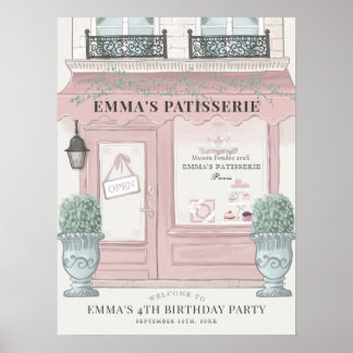 Poster Padaria Francesa Patisserie Rosa Boas Vindas Anive