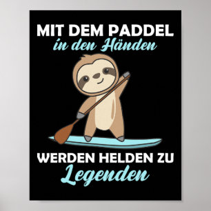 Poster Paddle Stand Up Com Preguiça Animais Engraçados Re