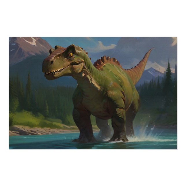 Póster Paddling Brontossaurus e Riqueza (Frente)