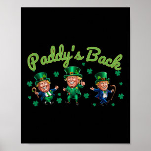 Poster Paddy Back Funny Trump Dia de São Patrício Irish S