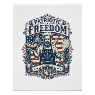 Póster Padeiro Patriótico de Massa Mãe