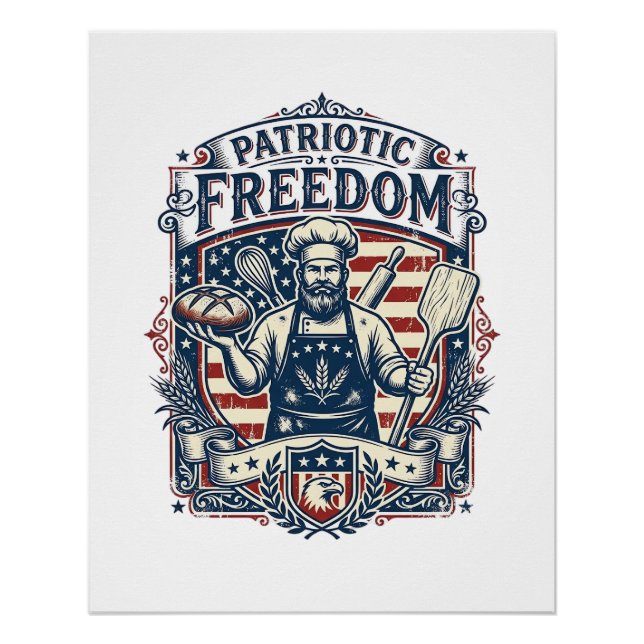 Póster Padeiro Patriótico de Massa Mãe (Frente)