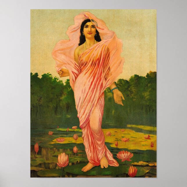 Poster Padmini por Raja Ravi Varma (Frente)